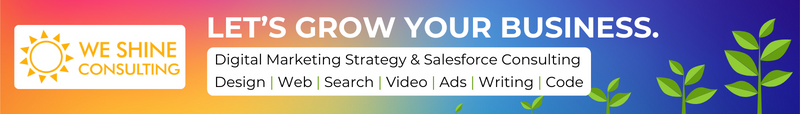 We Shine Consulting. Let's Grow Your Business. Digital marketing strategy and Salesforce Consulting.